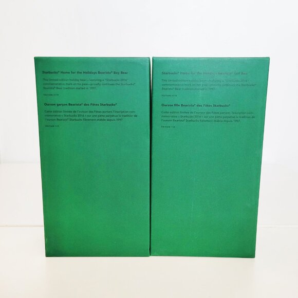 Starbucks 2016 Christmas Winter Bearista with Apron - Set of 2 Bears - Picture 2 of 2